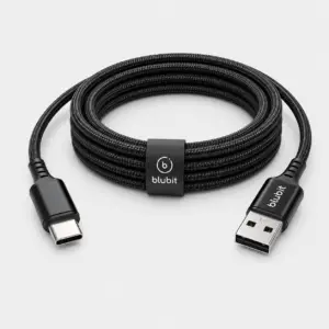 Black Armoured A2C USB Cable