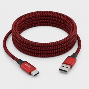 Red and Black Braided A2C USB cable